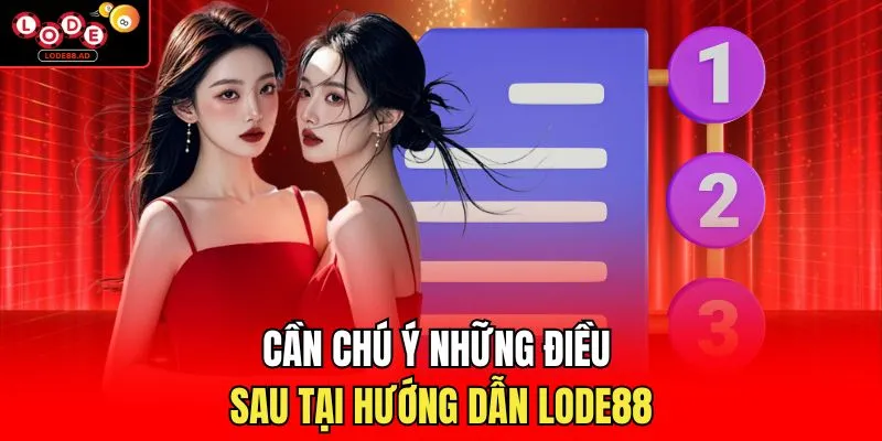 Cần chú ý những điều sau tại hướng dẫn Lode88